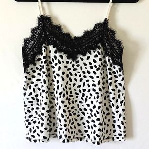 New&Next Leopard Print Lace Trimmed Camisole